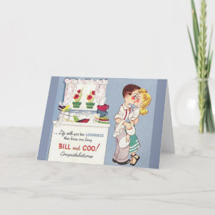 Retro Lovebirds Jubileum Wenskaart Kaart