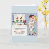 Retro Lovebirds Jubileum Wenskaart Kaart (Gele Bloem)