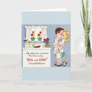 Retro Lovebirds Jubileum Wenskaart Kaart