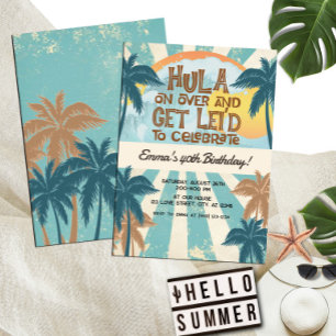 Retro Luau Hawaiian Tropical Hula op meer dan een Kaart