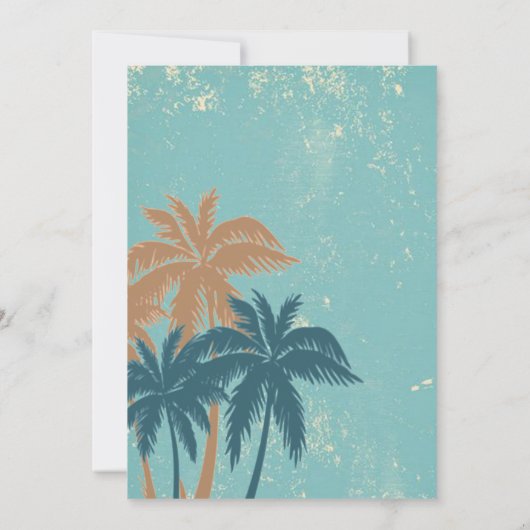 Retro Luau Hawaiian Tropical Hula op meer dan een Kaart (Achterkant)