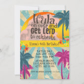 Retro Luau Hawaiian Tropical Hula op meer dan een  Kaart (Voorkant)