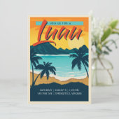 Retro Luau Party Invite Kaart (Staand voorkant)