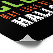 Retro Luck Halloween Quote en Poem Poster (Hoek)