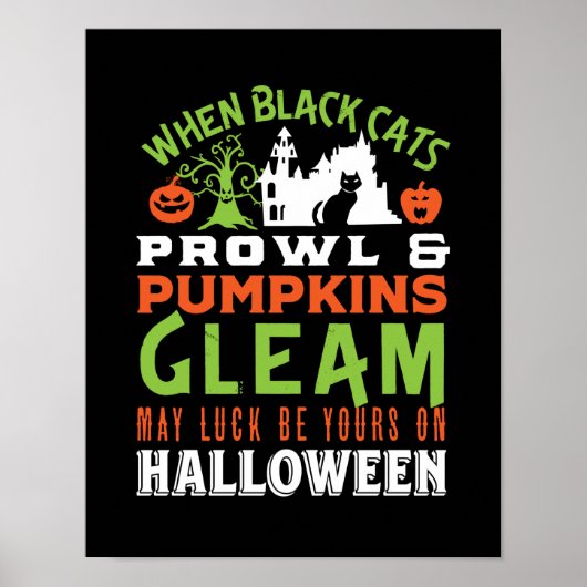 Retro Luck Halloween Quote en Poem Poster (Voorkant)