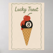 Retro Lucky 8 Ball IJskraam Muur Kunst Poster (Voorkant)
