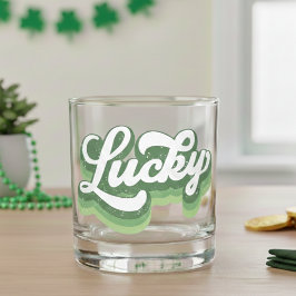 Retro Lucky Cool St Patrick's Day Whisky Glas