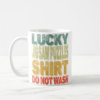 Retro Lucky Jigsaw Puzzles Shirt Niet Wassen Heren Koffiemok