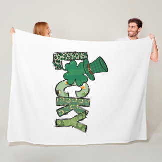 Retro Lucky Shamrock St. Patrick's Day Fleece Deken