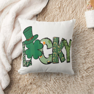 Retro Lucky Shamrock St. Patrick's Day Kussen