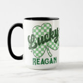 Retro Lucky Shamrock St Patrick's Day Monogram Mok (Links)