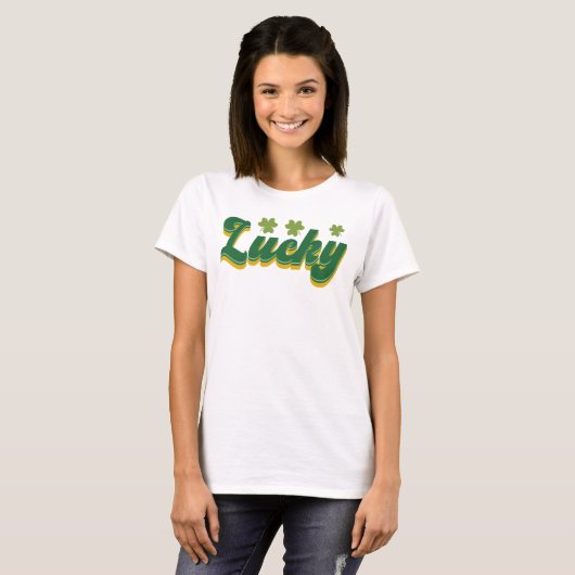 Retro Lucky Shirt, Retro St Patrick Day T-shirt (Voorkant volledig)
