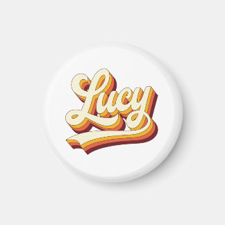 Retro Lucy Name 70s Vintage Design Magneet
