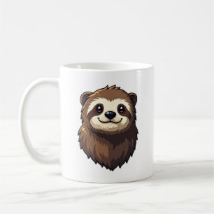 Retro luiaard gezicht retro wildlife grafisch 2 koffiemok