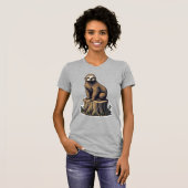Retro Luiaard Gravure Wildlife T-shirt (3) (Voorkant volledig)