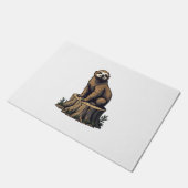 Retro Luiaard Gravure Wildlife T-shirt (3) Deurmat (Schuin)