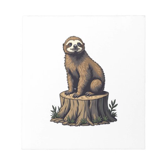 Retro Luiaard Gravure Wildlife T-shirt (3) Notitieblok (Voorkant)