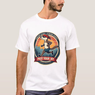 Retro luiaard hardloper grappige race dag grafisch t-shirt