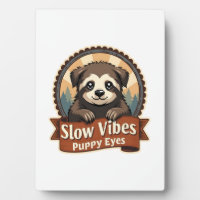 Retro Luiaard Hond Shirt Langzame Vibe Babyhondjes
