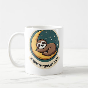 Retro luiaard moe citaat grappig retro dier ontwer koffiemok