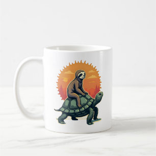 Retro Luiaard Schildpad Dierenrit Shirt 2 Koffiemok