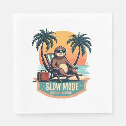 Retro luiaard vakantie shirt grappige tropische re servet (Voorkant)