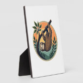 Retro Luiaard Vector Dierenembleem 2 Fotoplaat (Zijkant)