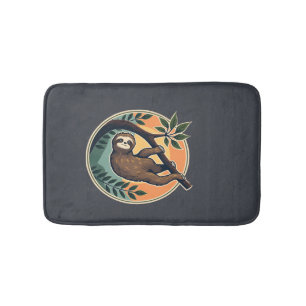Retro Luiaard Vector Retro Wilde Dieren Badge 2 Badmat