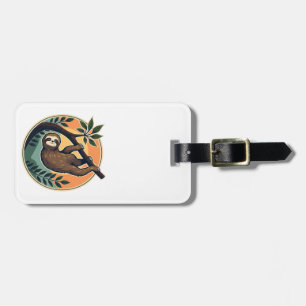 Retro Luiaard Vector Retro Wilde Dieren Badge 2 Bagagelabel