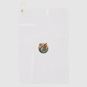 Retro Luiaard Vector Retro Wilde Dieren Badge 2 Golfhanddoek