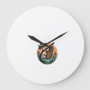 Retro Luiaard Vector Retro Wilde Dieren Badge 2 Grote Klok