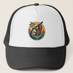Retro Luiaard Vector Retro Wilde Dieren Badge 2 Trucker Pet