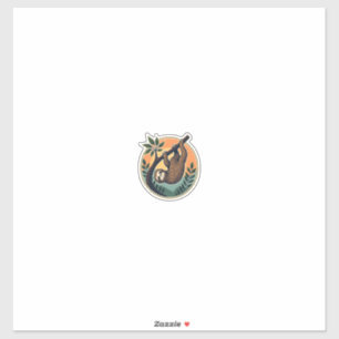 Retro Luiaard Vector Retro Wildlife Badge 2 Sticker