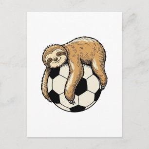Retro Luiaard Voetbal Cute Dieren Shirt Ontwerp Briefkaart