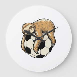 Retro Luiaard Voetbal Cute Dieren Shirt Ontwerp Grote Klok