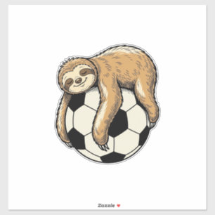 Retro Luiaard Voetbal Cute Dieren Shirt Ontwerp Sticker