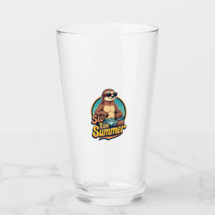 Retro luiaard zomer retro strand vibes ontwerp 2 glas