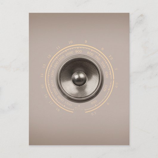 Retro-luidspreker Briefkaart (Voorkant)