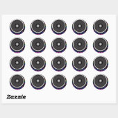 Retro-luidspreker Ronde Sticker (Vel)