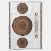 Retro luidsprekers: bruin, geïsoleerd wit. deken (Voorkant Verticaal)