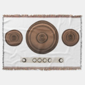 Retro luidsprekers: bruin, geïsoleerd wit. deken (Voorkant)