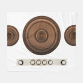 Retro luidsprekers: bruin, geïsoleerd wit. fleece deken (Voorkant (Horizontaal))