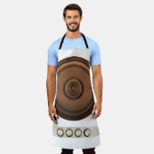 Retro luidsprekers: bruin, geïsoleerd wit. schort (Gedragen)