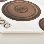 Retro luidsprekers: bruin, geïsoleerd wit. sherpa deken (3/4)