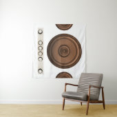 Retro luidsprekers: bruin, geïsoleerd wit. wandkleed (In Situ (horizontaal))