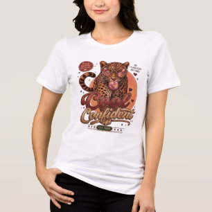 Retro Luipaard Cool Zelfverzekerde Streetwear Tri-Blend Shirt
