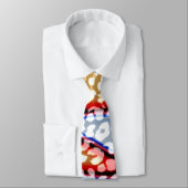 Retro-luipaard (geel, rood, blauw) stropdas (Gebonden)