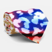 Retro-luipaard (geel, rood, blauw) stropdas (Opgerold)