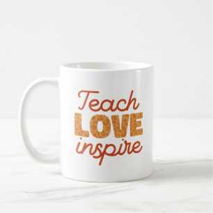 Retro Luipaard Leer Liefde Inspireren Typografie Koffiemok