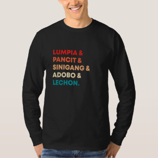 Retro Lumpia Pancit Sinigang Adobo Lechon Filipino T-shirt